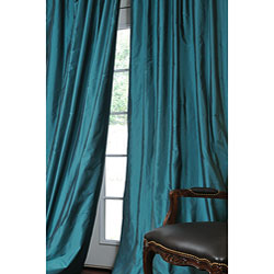 teal curtains